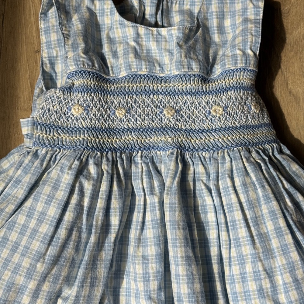 Strasburg - yellow and blue smocked dress 18 mo - excellent used condition
